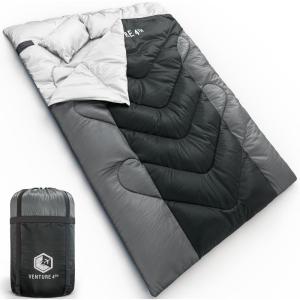 image:imageVENTURE 4TH Backpacking Sleeping Bag  XXL Double and Single Sizes  Lightweight Warm amp Cold Weather Sleeping Bags for Adults Kids amp Couples  Ideal for Hiking Camping amp Outdoor AdventuresBlackSilver