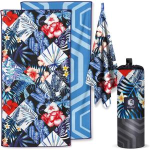 image:imageVENTURE 4TH Microfiber Beach Towel QuickDry Compact SandFree Absorbent Sandproof and Lightweight  Perfect for Camping Beach and Roadtrips Dark Blue Stripes Design  35x78 inchesMidnight Bloom