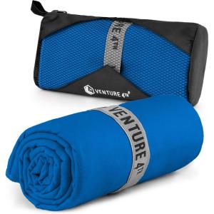 image:imageVENTURE 4TH Quick Dry Towel Microfiber Travel Towel Ideal for Camping Hiking Backpacking Gym Lightweight amp Fast Drying Travel Towels for Body Compact amp Easy to Pack  Army Green LargeBlue