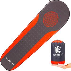 image:imageVENTURE 4TH Self Inflating Sleeping Pad  No Pump Required EasyInflate  Warm Quiet Supportive Mattress for a Comfortable Nights Sleep  Compact Ultralight Mat  Ideal For Backpacking and Camping
