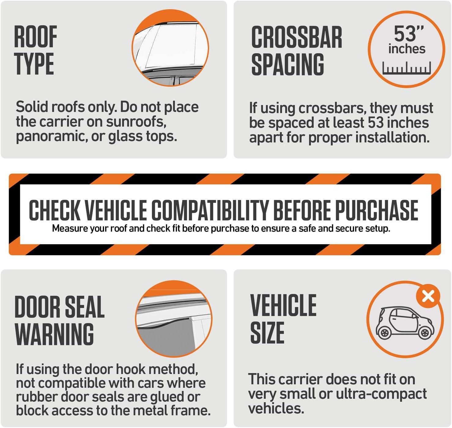 image:imageVENTURE 4TH Car Rooftop Cargo Carrier 21 Cubic Feet SoftShell Waterproof Roof Bag with 10 HeavyDuty Compression amp TieDown Straps AntiSlip Mat amp Door Hooks Fits Cars with or Without Roof Rack21 Cubic Feet
