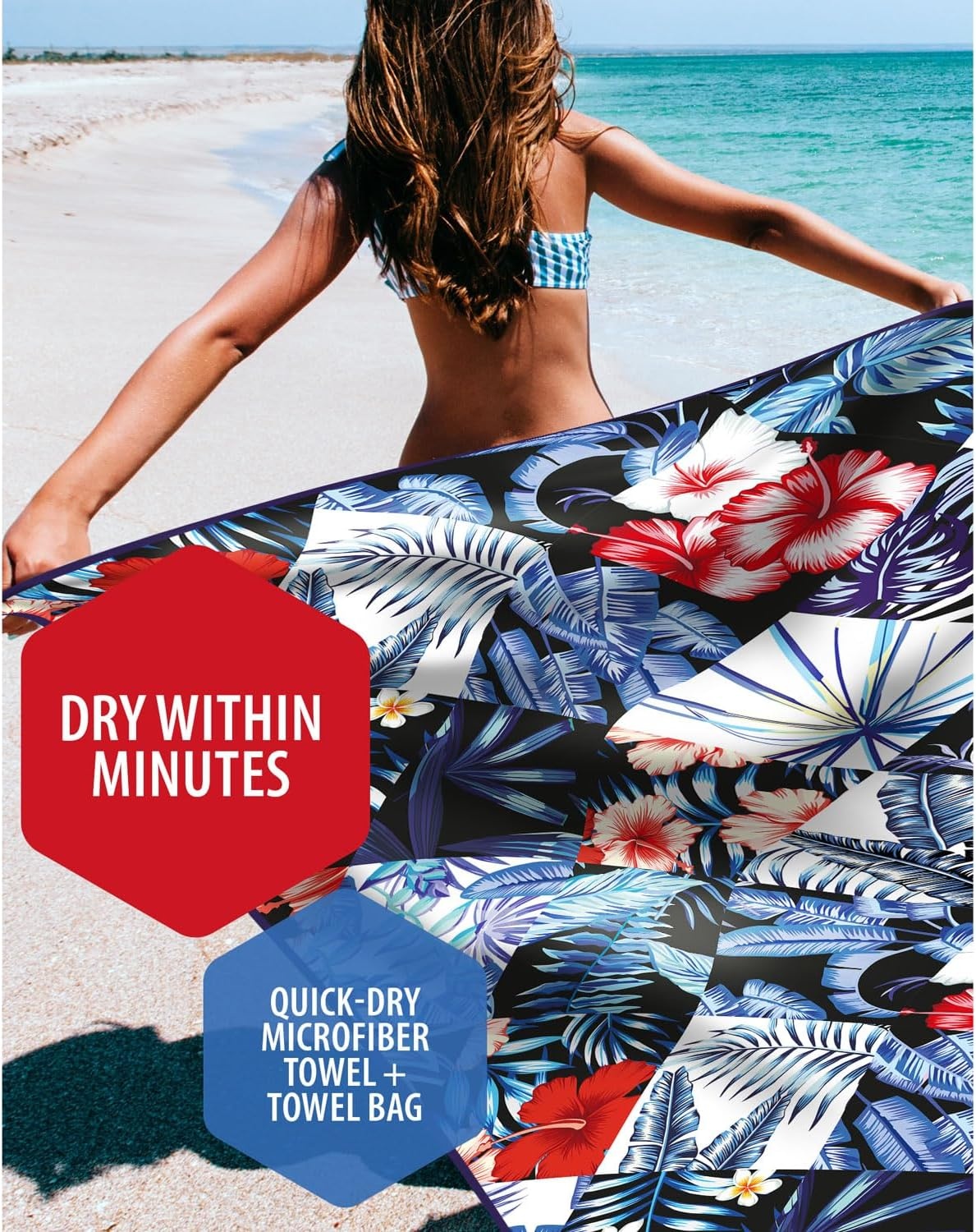 image:imageVENTURE 4TH Microfiber Beach Towel QuickDry Compact SandFree Absorbent Sandproof and Lightweight Perfect for Camping Beach and Roadtrips Navy Turtle Design 35x78 inchesMidnight Bloom