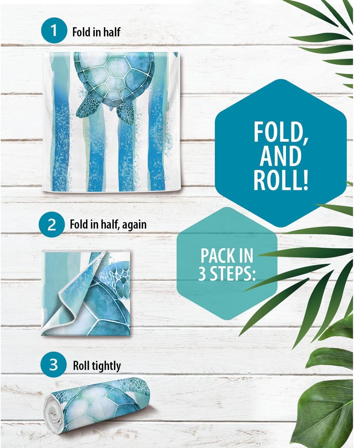 image:imageVENTURE 4TH Microfiber Beach Towel QuickDry Compact SandFree Absorbent Sandproof and Lightweight Perfect for Camping Beach and Roadtrips Navy Turtle Design 35x78 inchesStriped Turtle