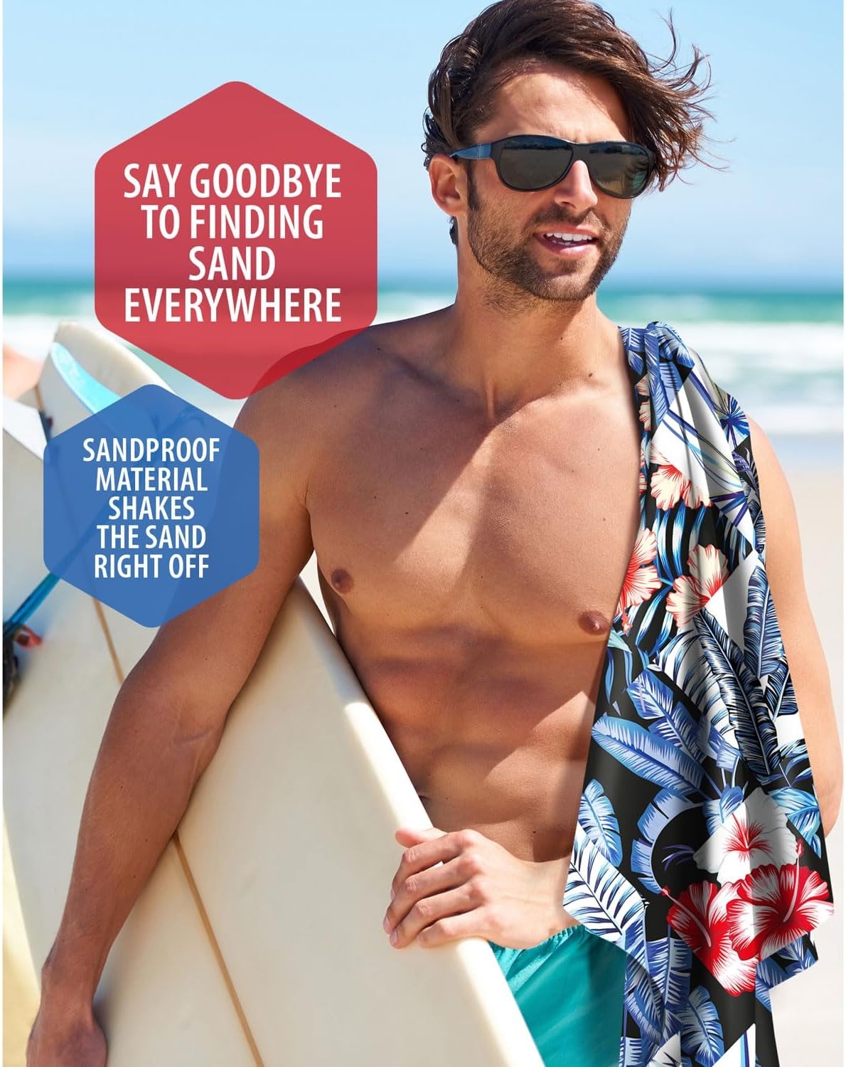 image:imageVENTURE 4TH Microfiber Beach Towel QuickDry Compact SandFree Absorbent Sandproof and Lightweight Perfect for Camping Beach and Roadtrips Navy Turtle Design 35x78 inchesMidnight Bloom