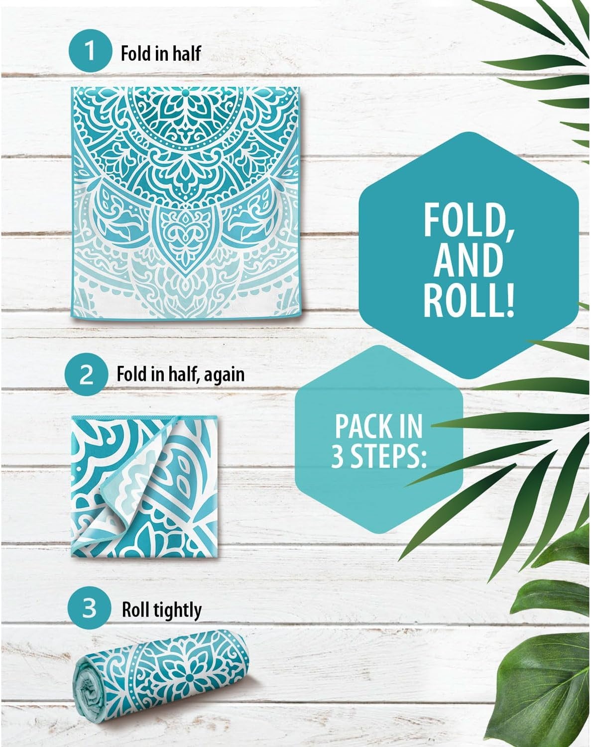 image:imageVENTURE 4TH Microfiber Beach Towel QuickDry Compact SandFree Absorbent Sandproof and Lightweight Perfect for Camping Beach and Roadtrips Navy Turtle Design 35x78 inchesOcean Mandala