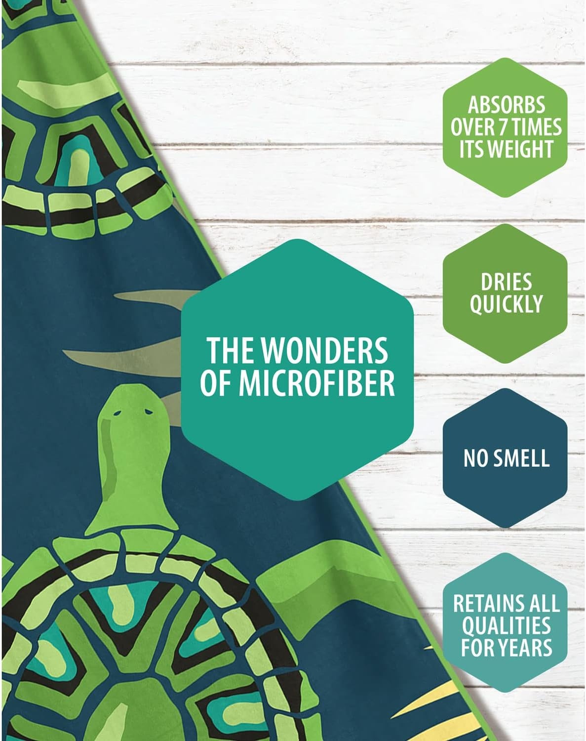 image:imageVENTURE 4TH Microfiber Beach Towel QuickDry Compact SandFree Absorbent Sandproof and Lightweight Perfect for Camping Beach and Roadtrips Navy Turtle Design 35x78 inchesNavy Turtle