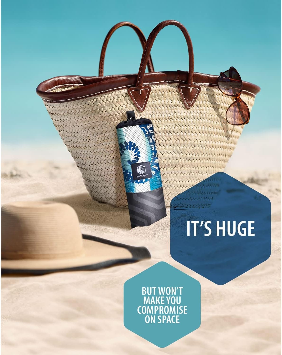image:imageVENTURE 4TH Microfiber Beach Towel QuickDry Compact SandFree Absorbent Sandproof and Lightweight Perfect for Camping Beach and Roadtrips Navy Turtle Design 35x78 inchesStriped Seahorse
