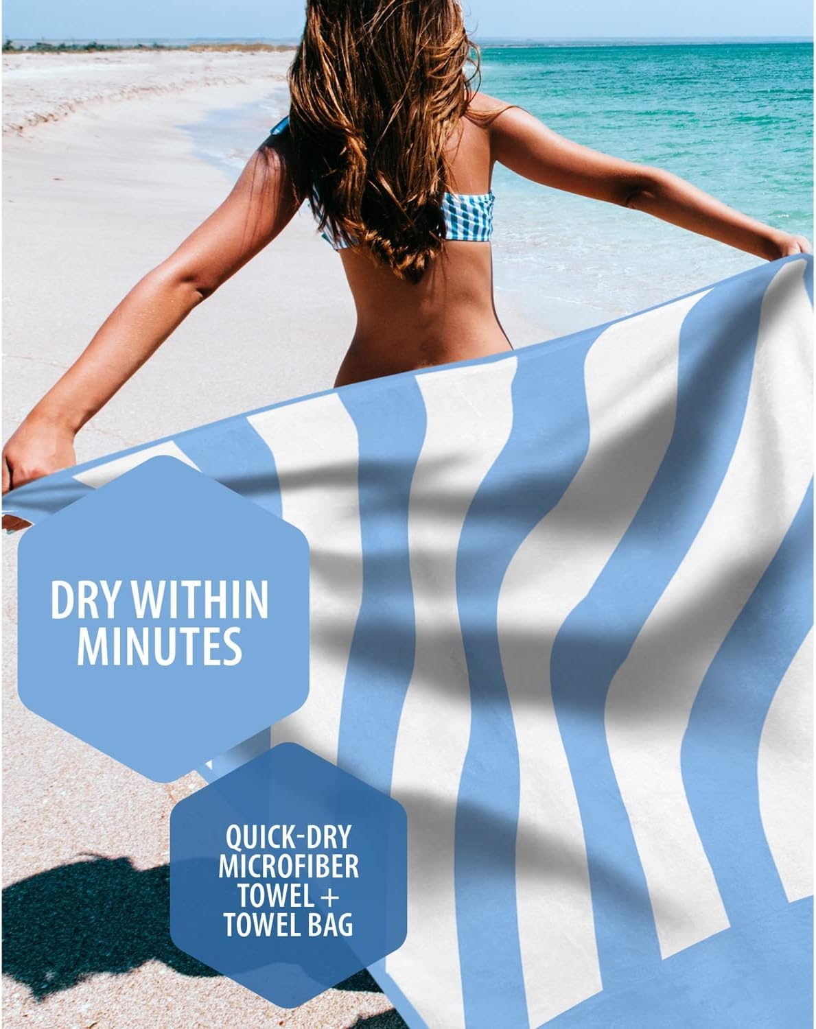 image:imageVENTURE 4TH Microfiber Beach Towel QuickDry Compact SandFree Absorbent Sandproof and Lightweight Perfect for Camping Beach and Roadtrips Navy Turtle Design 35x78 inchesSky Blue
