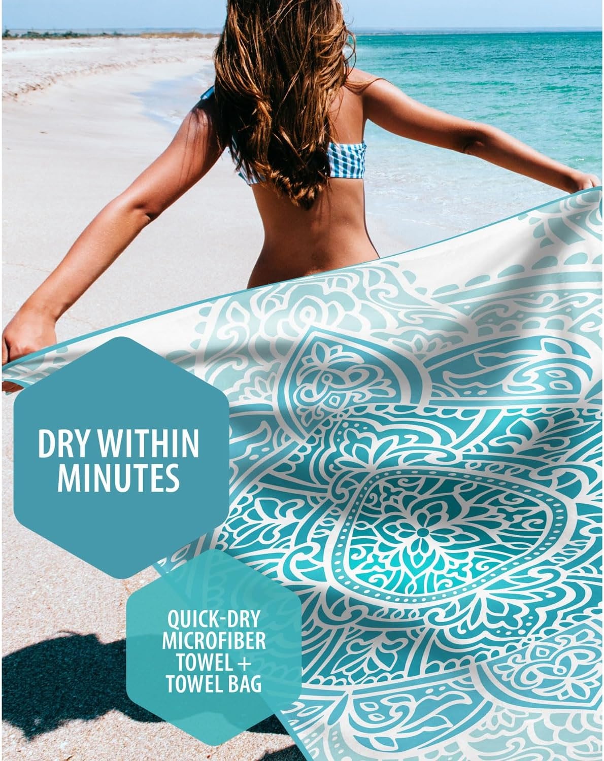 image:imageVENTURE 4TH Microfiber Beach Towel QuickDry Compact SandFree Absorbent Sandproof and Lightweight Perfect for Camping Beach and Roadtrips Navy Turtle Design 35x78 inchesOcean Mandala