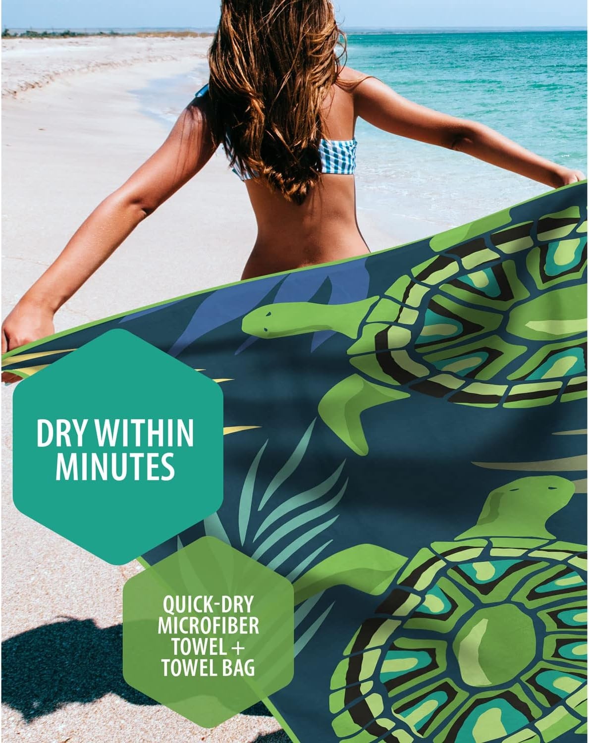 image:imageVENTURE 4TH Microfiber Beach Towel QuickDry Compact SandFree Absorbent Sandproof and Lightweight Perfect for Camping Beach and Roadtrips Navy Turtle Design 35x78 inchesNavy Turtle