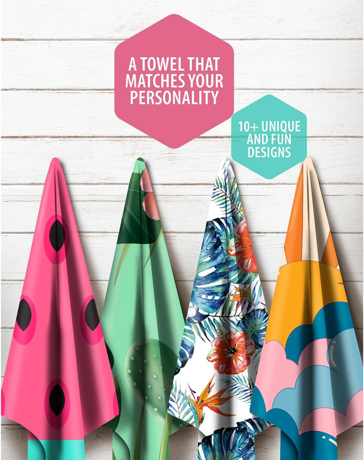image:imageVENTURE 4TH Microfiber Beach Towel QuickDry Compact SandFree Absorbent Sandproof and Lightweight Perfect for Camping Beach and Roadtrips Navy Turtle Design 35x78 inchesWatermelon