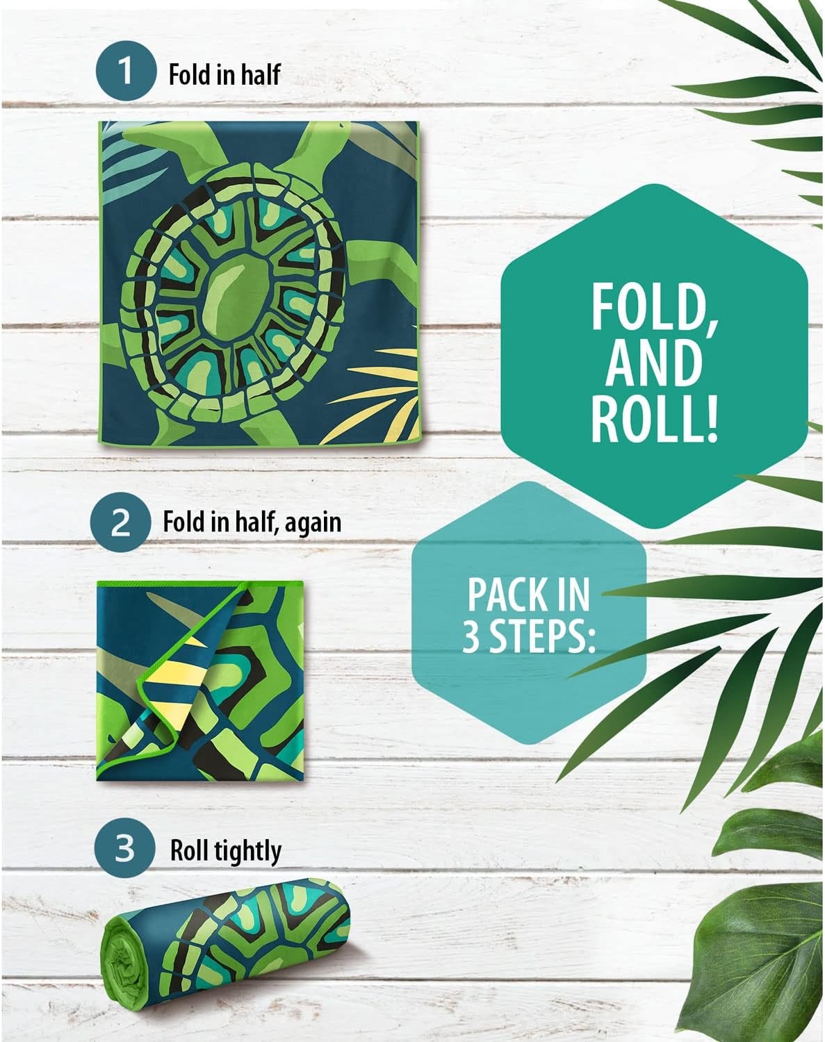 image:imageVENTURE 4TH Microfiber Beach Towel QuickDry Compact SandFree Absorbent Sandproof and Lightweight Perfect for Camping Beach and Roadtrips Navy Turtle Design 35x78 inchesNavy Turtle