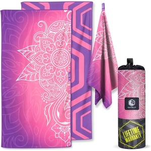 image:imageVENTURE 4TH Microfiber Beach Towel QuickDry Compact SandFree Absorbent Sandproof and Lightweight  Perfect for Camping Beach and Roadtrips Navy Turtle Design  35x78 inchesPurple Mandala