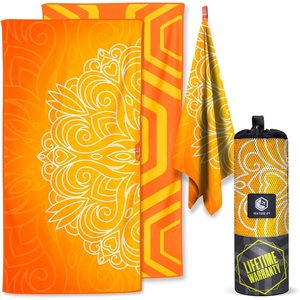image:imageVENTURE 4TH Microfiber Beach Towel QuickDry Compact SandFree Absorbent Sandproof and Lightweight  Perfect for Camping Beach and Roadtrips Navy Turtle Design  35x78 inchesOrange Mandala