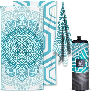 image:imageVENTURE 4TH Microfiber Beach Towel QuickDry Compact SandFree Absorbent Sandproof and Lightweight  Perfect for Camping Beach and Roadtrips Navy Turtle Design  35x78 inchesOcean Mandala