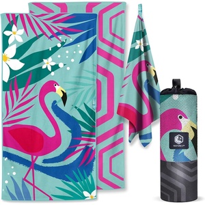image:imageVENTURE 4TH Microfiber Beach Towel QuickDry Compact SandFree Absorbent Sandproof and Lightweight  Perfect for Camping Beach and Roadtrips Navy Turtle Design  35x78 inchesTurquoise Flamingo