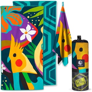image:imageVENTURE 4TH Microfiber Beach Towel QuickDry Compact SandFree Absorbent Sandproof and Lightweight  Perfect for Camping Beach and Roadtrips Navy Turtle Design  35x78 inchesRainforest Cockatoo
